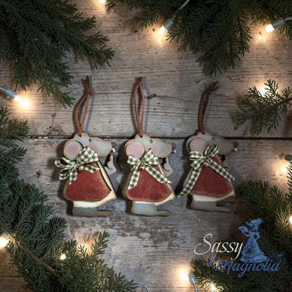 Christmas Mouse Ornament Set (3 piece) DIY Kit #649